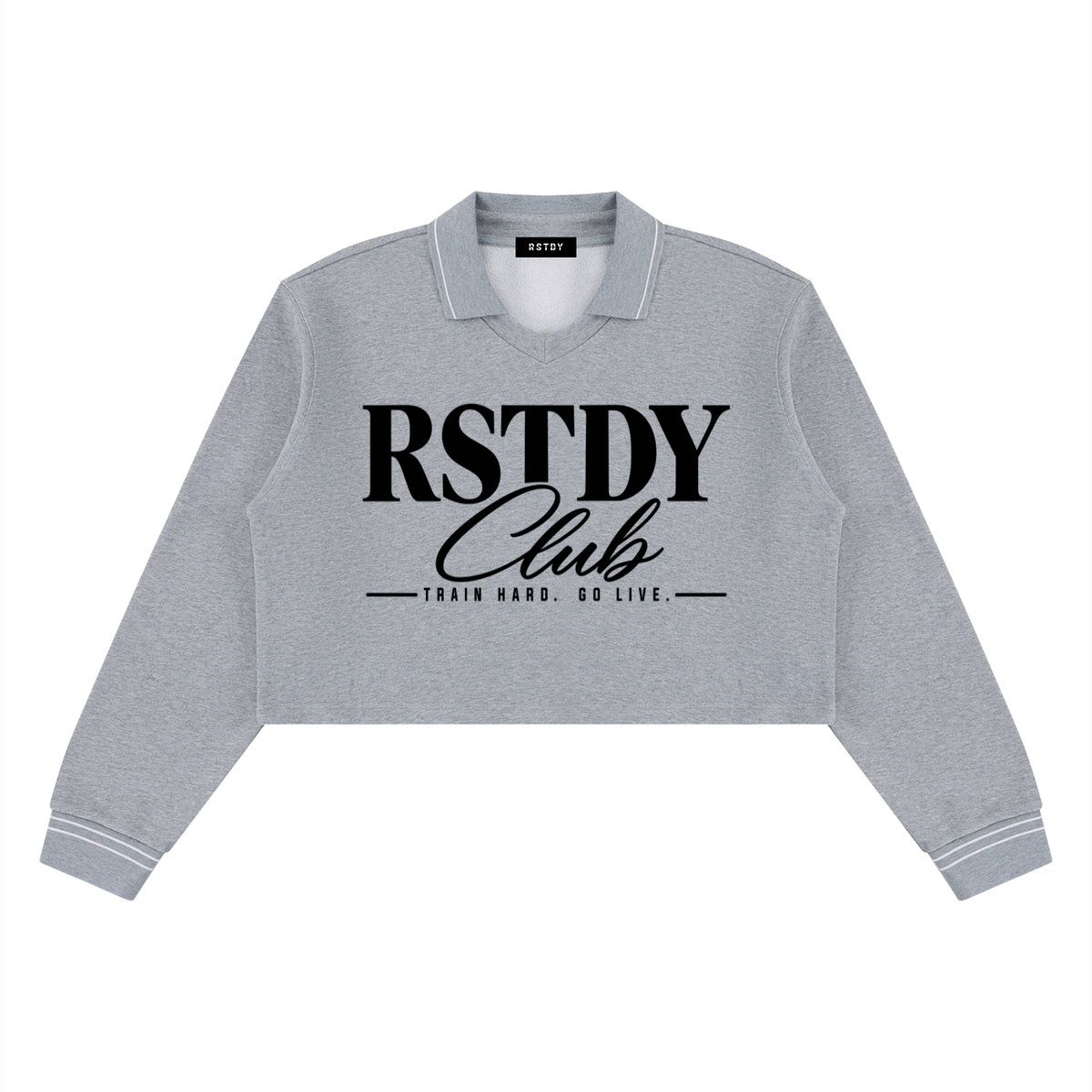 RSTDY Club Cropped Collared Sweatshirt