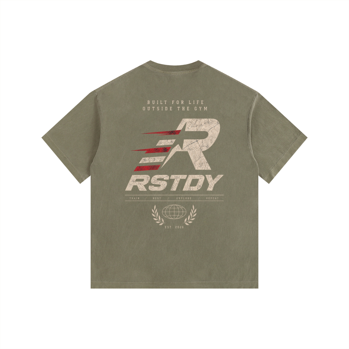 R - Vintage Washed Oversized Cotton T-Shirt