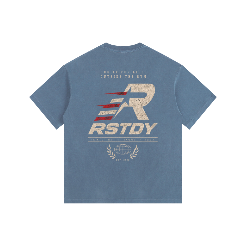 R - Vintage Washed Oversized Cotton T-Shirt