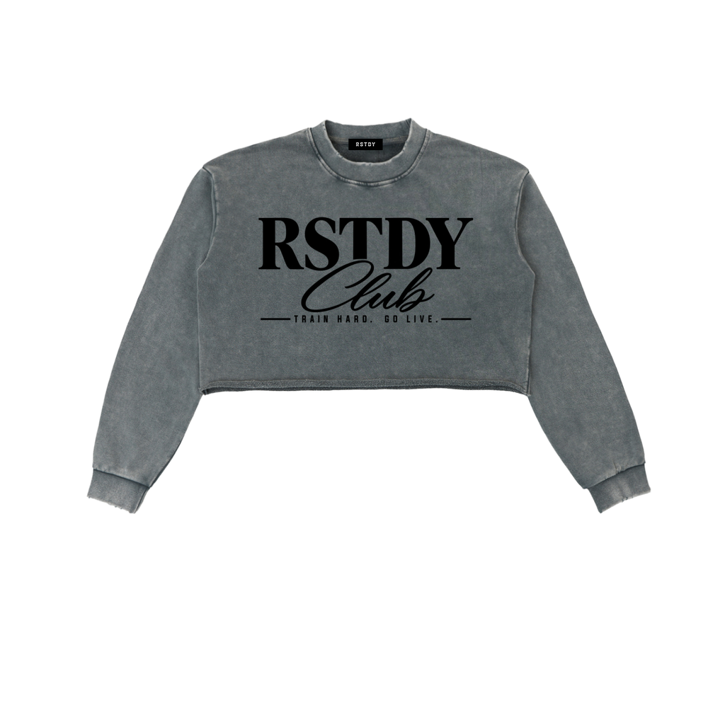 RSTDY Club Snow Washed Cropped Sweatshirt