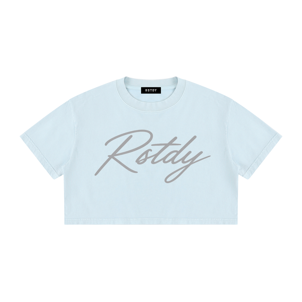 RSTDY Women's Mineral Wash Crop Tee