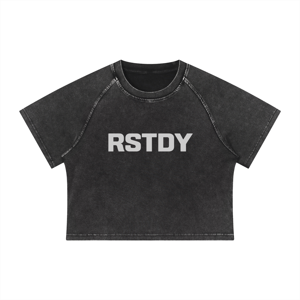 RSTDY Mineral Wash Crop Tee