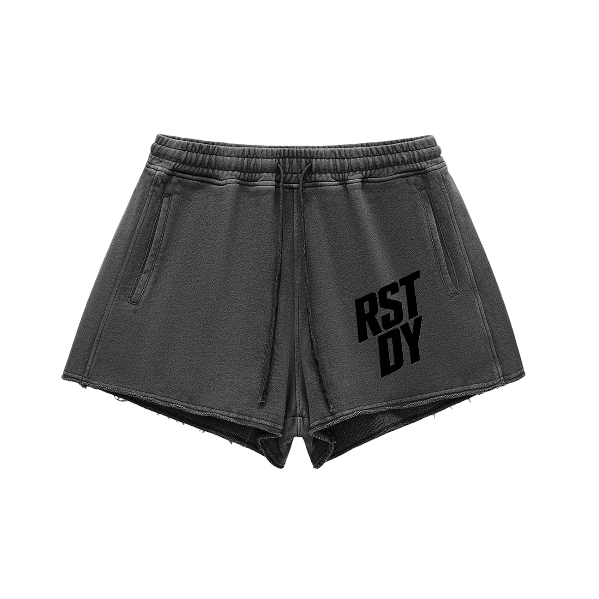 RSTDY Women's Snow Washed Raw Edge Shorts