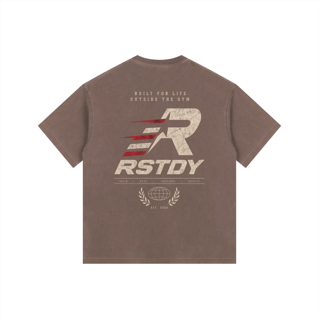 R - Vintage Washed Oversized Cotton T-Shirt
