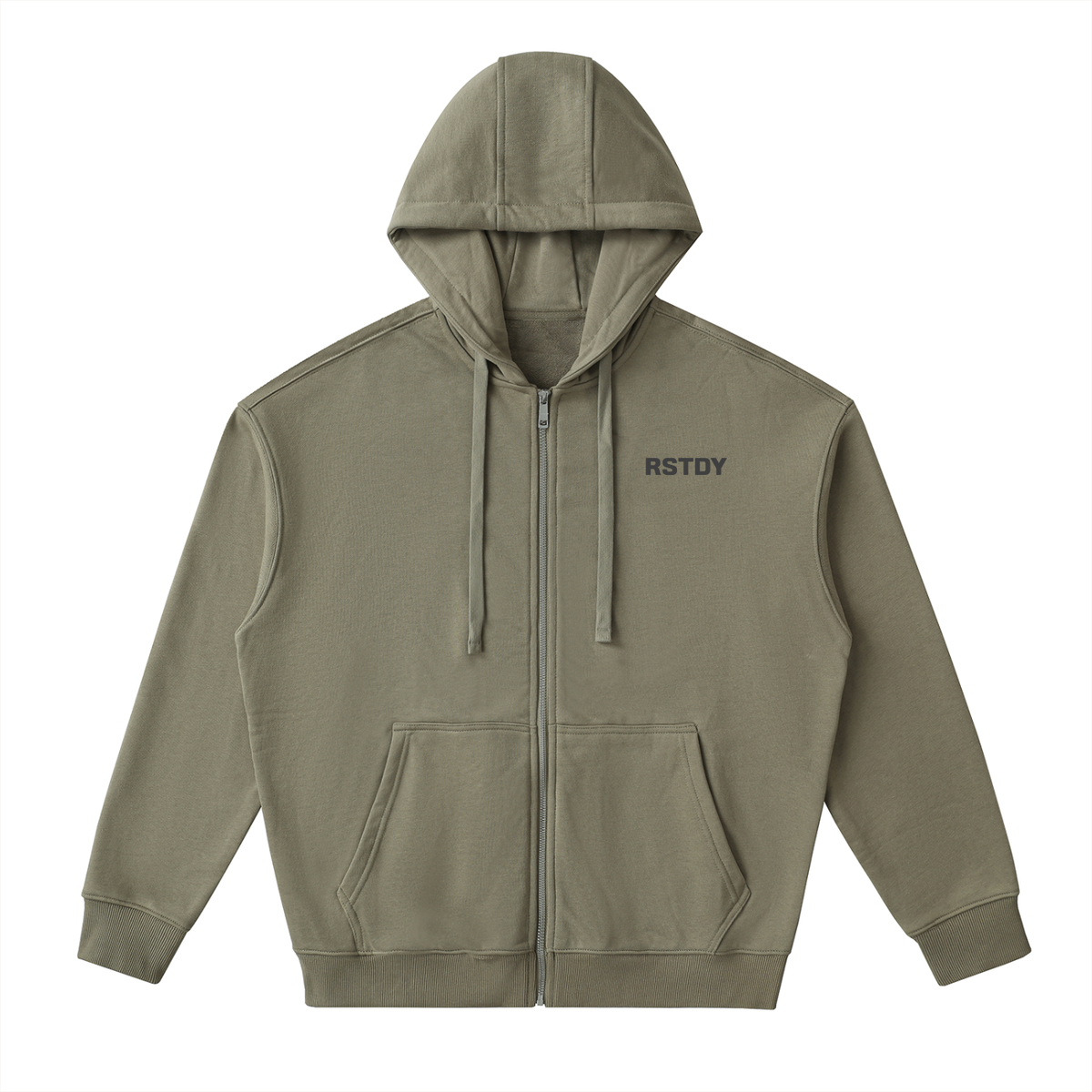 Essential Drop-Shoulder Zip Up Hoodie