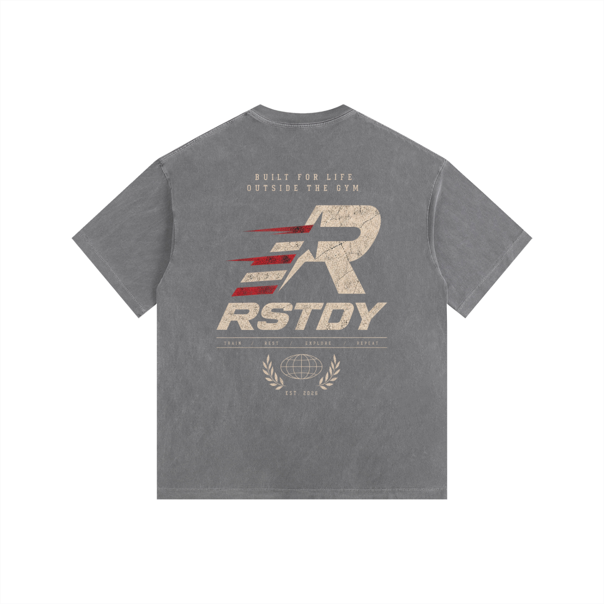 R - Vintage Washed Oversized Cotton T-Shirt
