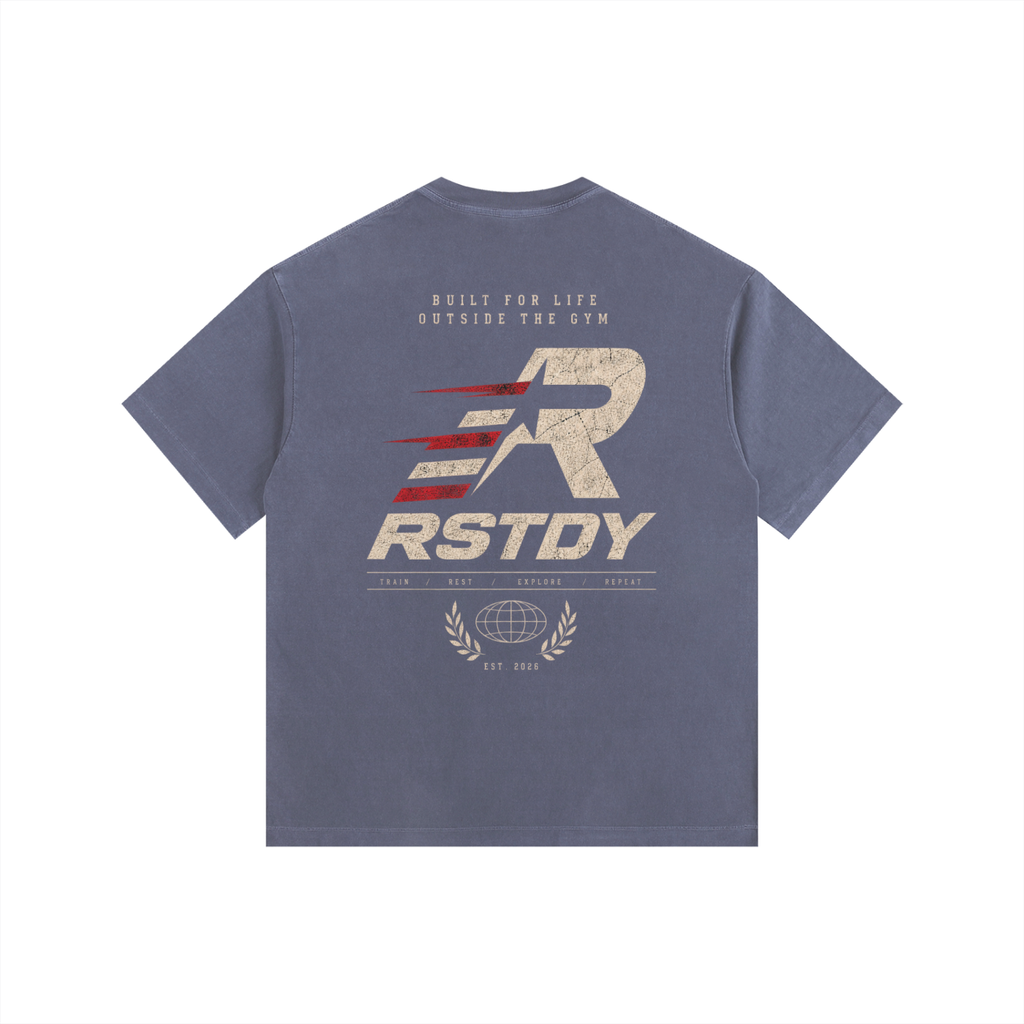 R - Vintage Washed Oversized Cotton T-Shirt