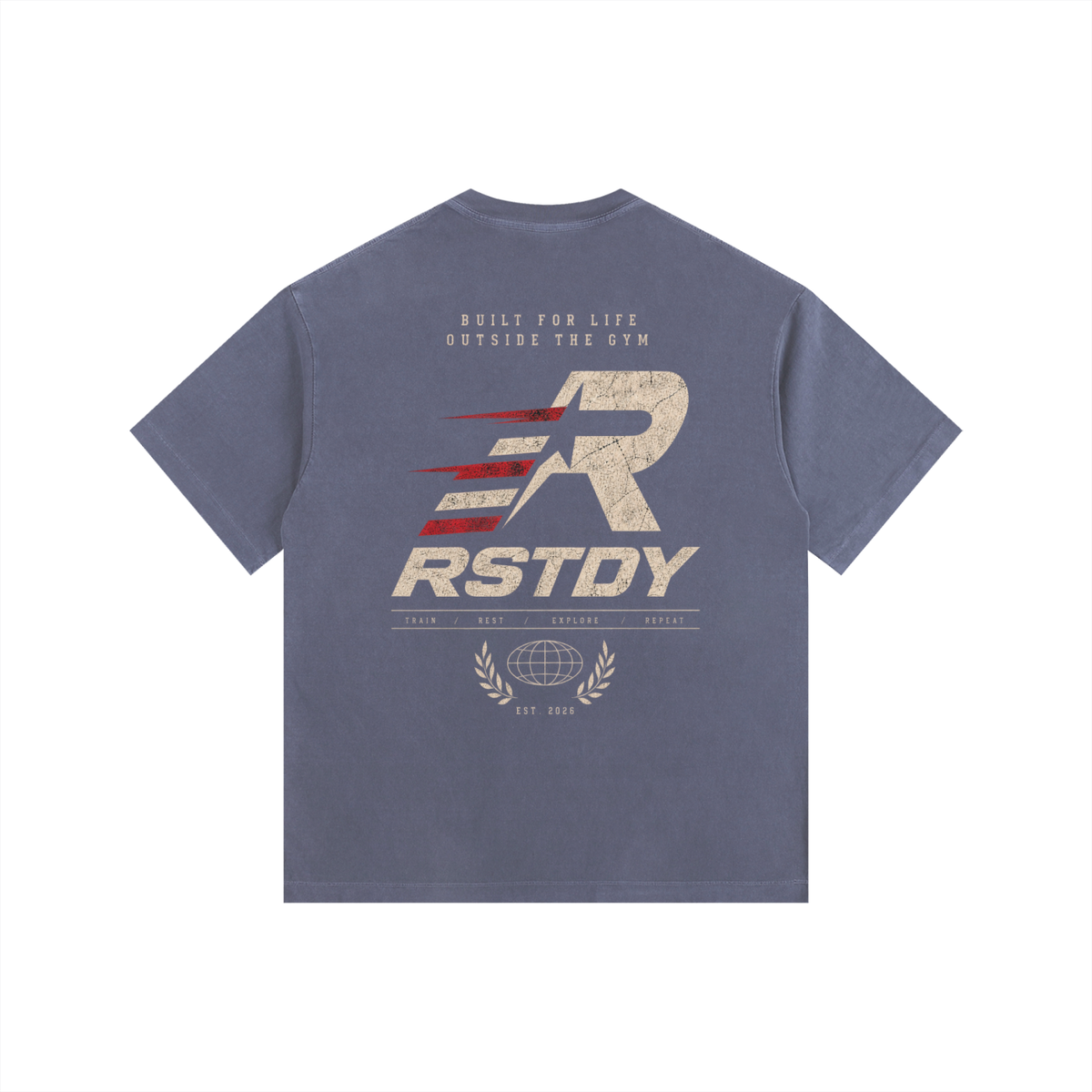 R - Vintage Washed Oversized Cotton T-Shirt