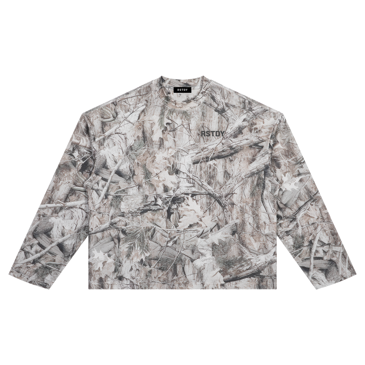 Essential Boxy Tree Camo Waffle T-Shirt