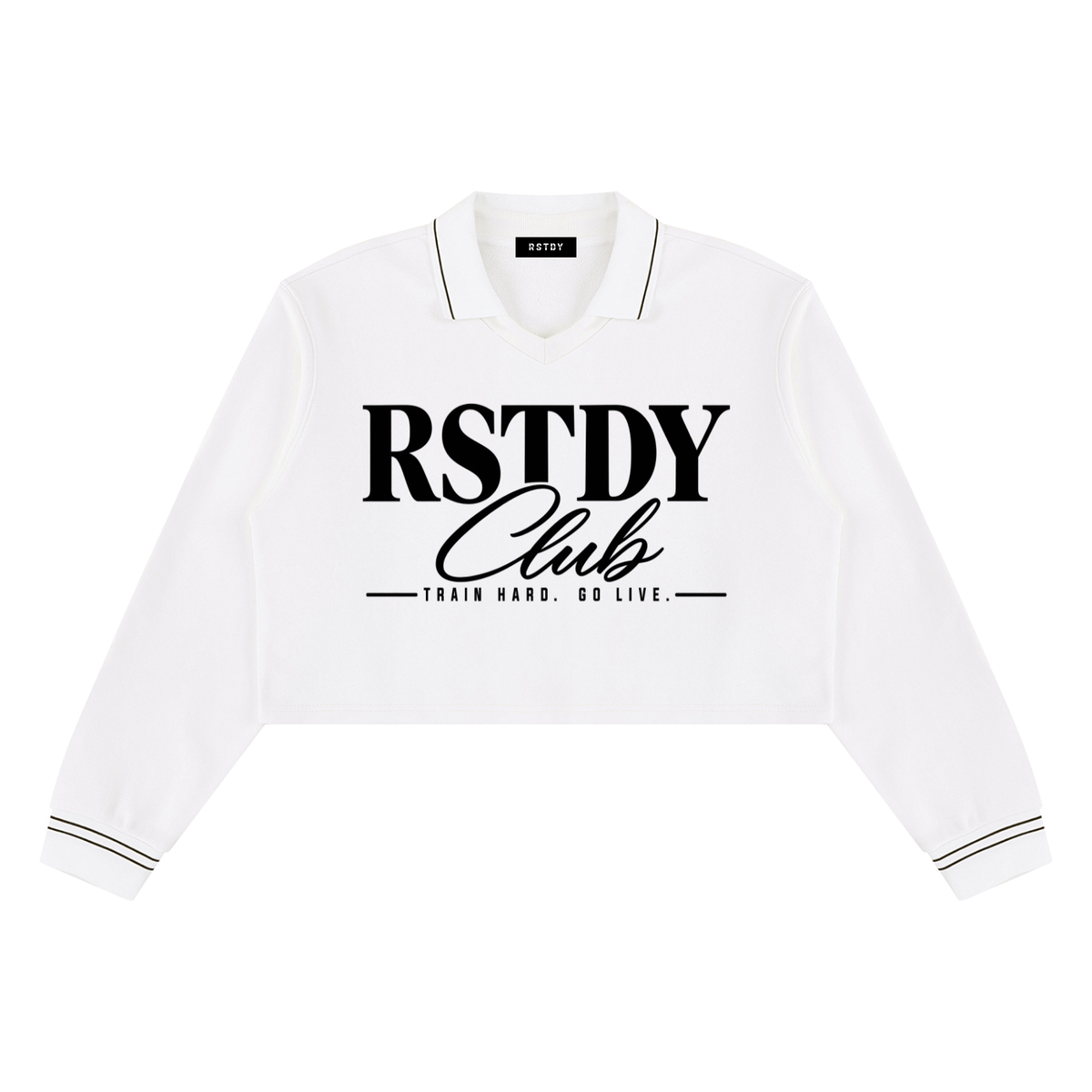 RSTDY Club Cropped Collared Sweatshirt