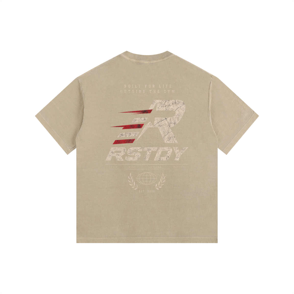 R - Vintage Washed Oversized Cotton T-Shirt