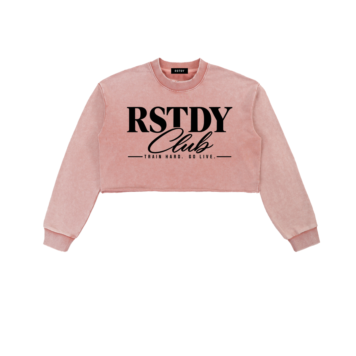 RSTDY Club Snow Washed Cropped Sweatshirt