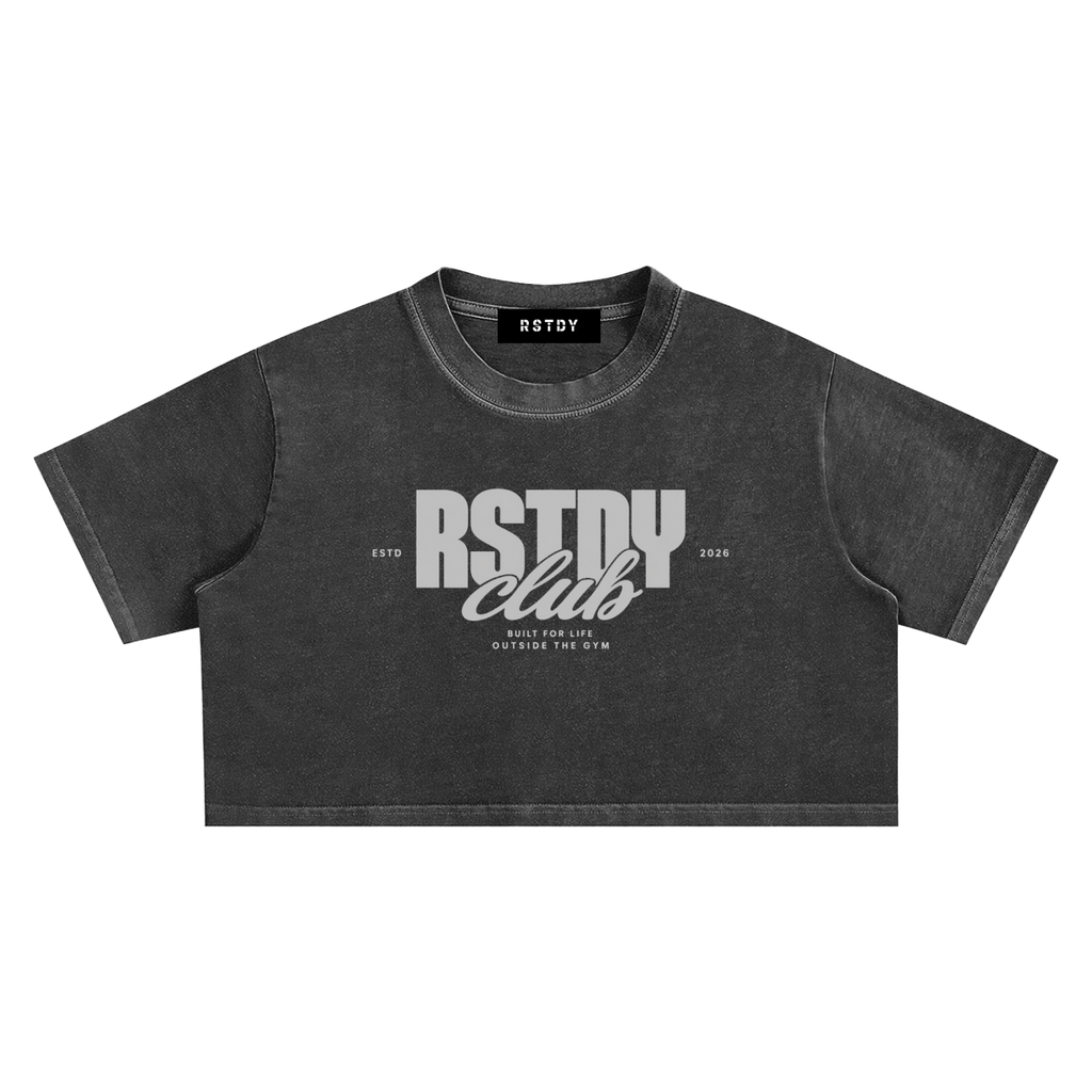 RSTDY Club Washed Crop Top