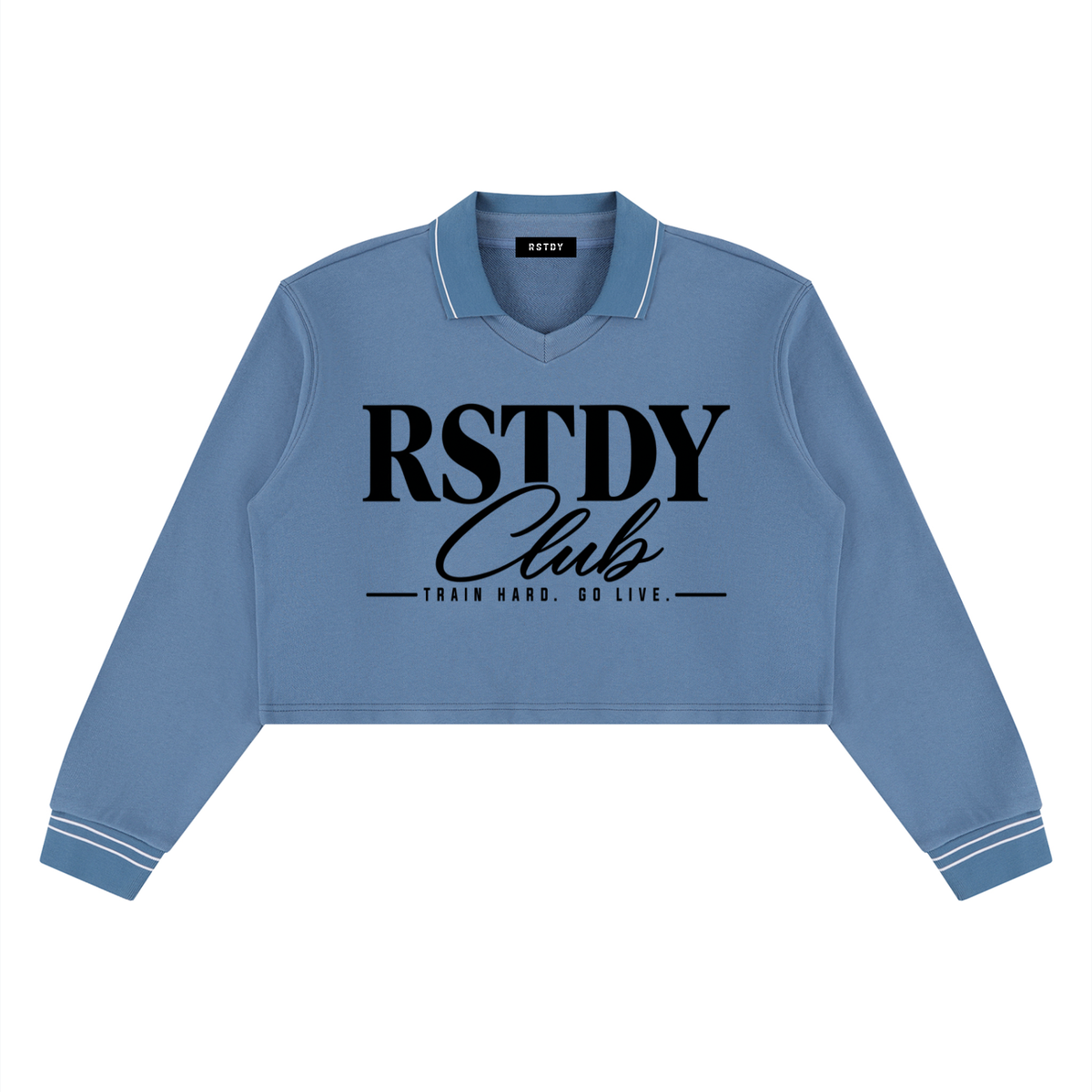 RSTDY Club Cropped Collared Sweatshirt