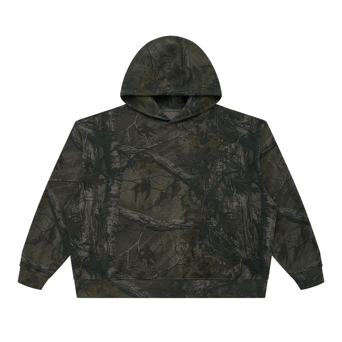 Dark Tree Camo Boxy Waffle Hoodie