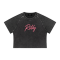 RSTDY Mineral Wash Raglan Crop Tee