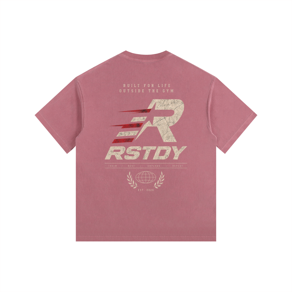 R - Vintage Washed Oversized Cotton T-Shirt