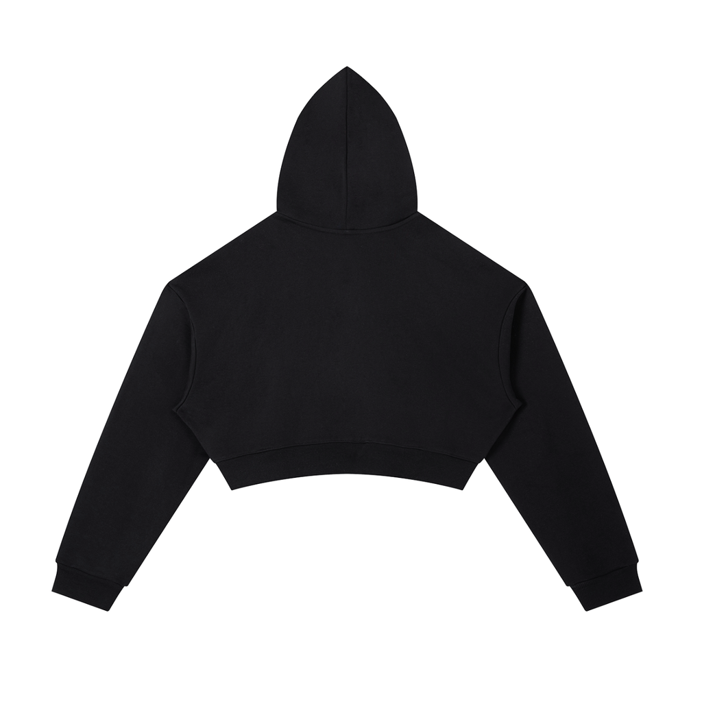 Minimal Cropped Zip-Up Hoodie