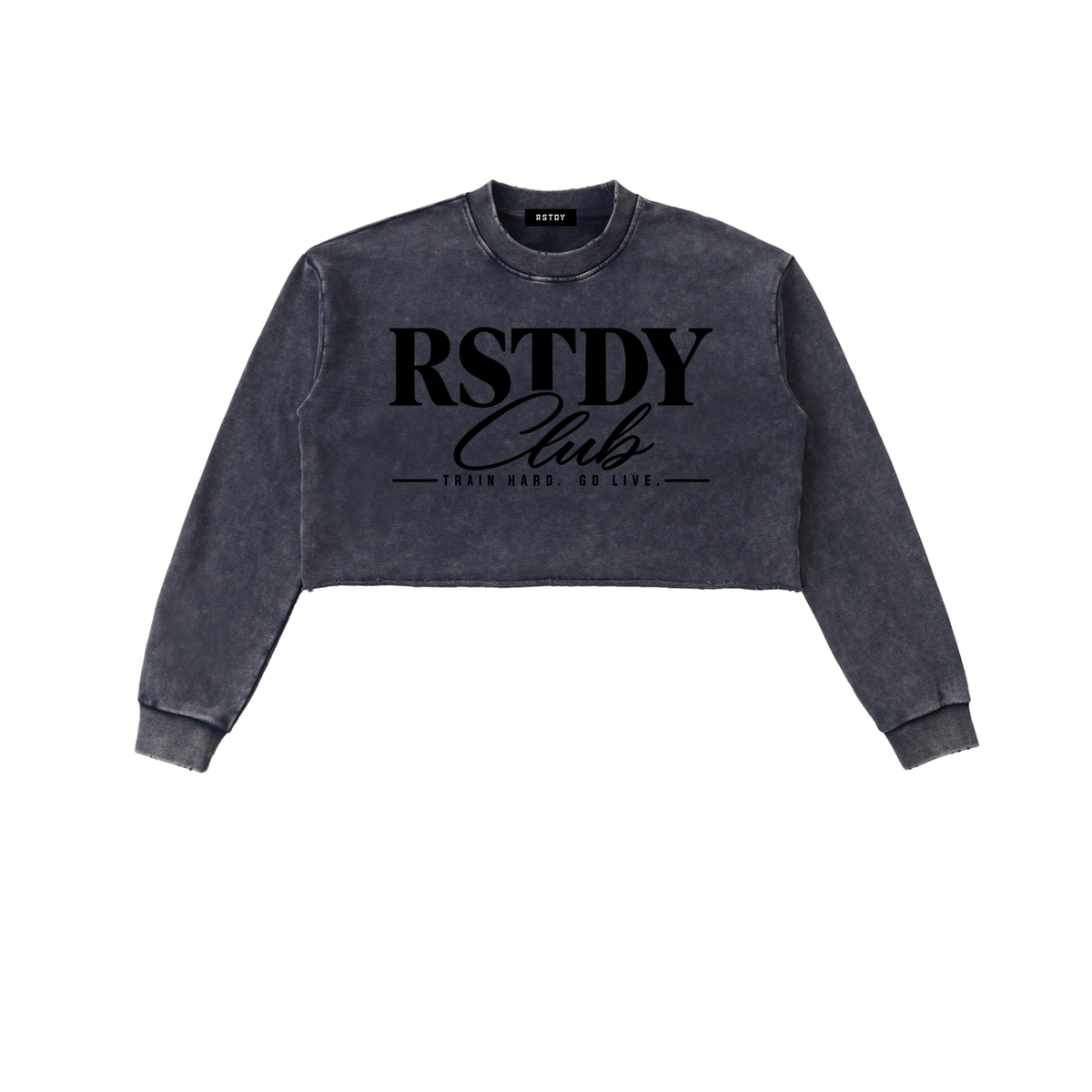 RSTDY Club Snow Washed Cropped Sweatshirt